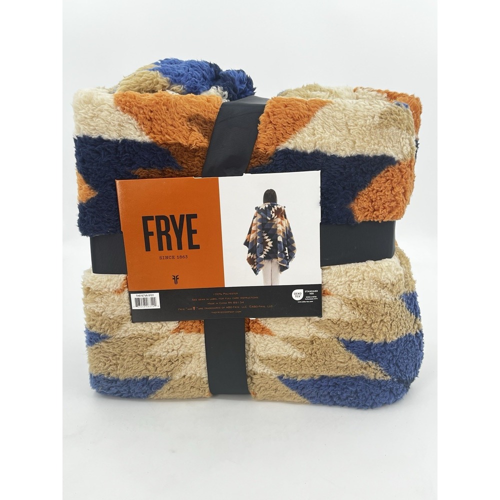 FRYE Wearable Throw Super Soft Sherpa Blanket 58" x 60"  Fall Aztec Colorful NWT